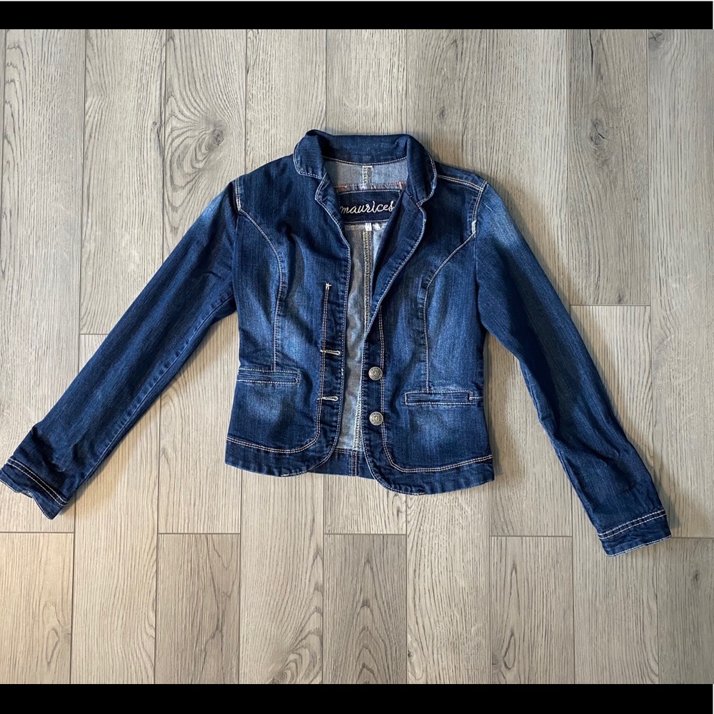 Maurices blazer/tailored style jean jacket